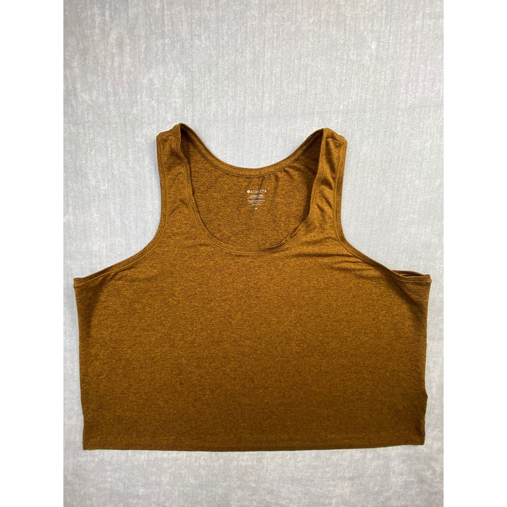 Athleta Uptempo II Tank Spiced Bronze Heathered Scoop Neck Top 2X